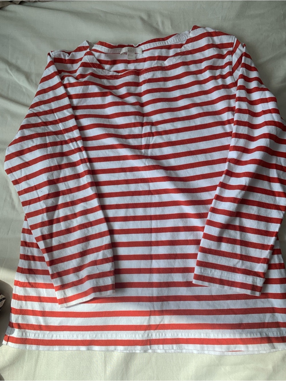 COS classic Parisian style Striped Long Sleeve Tee 100%cotton